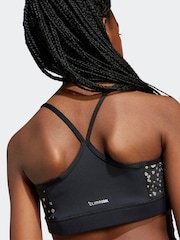 adidas Black Train Essentials Glam Print Kids Bra - Image 5 of 7