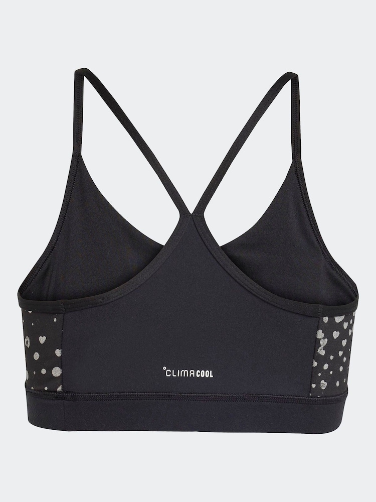 adidas Black Train Essentials Glam Print Kids Bra - Image 7 of 7