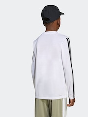 adidas White Train Essentials Longsleeve Kids T-shirt - Image 2 of 4