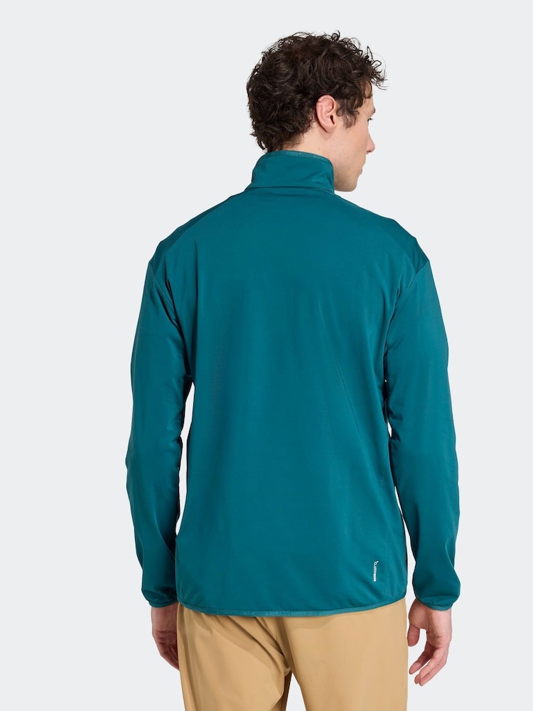 adidas Green Terrex Multi CLIMAWARM Half-Zip Tech Fleece Jacket - Image 2 of 5 adidas Green Terrex Multi CLIMAWARM Half-Zip Tech Fleece Jacket - Image 2 of 5