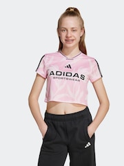 adidas Pink House of Tiro Colors of Football Crop T-Shirt Kids - Image 1 of 6