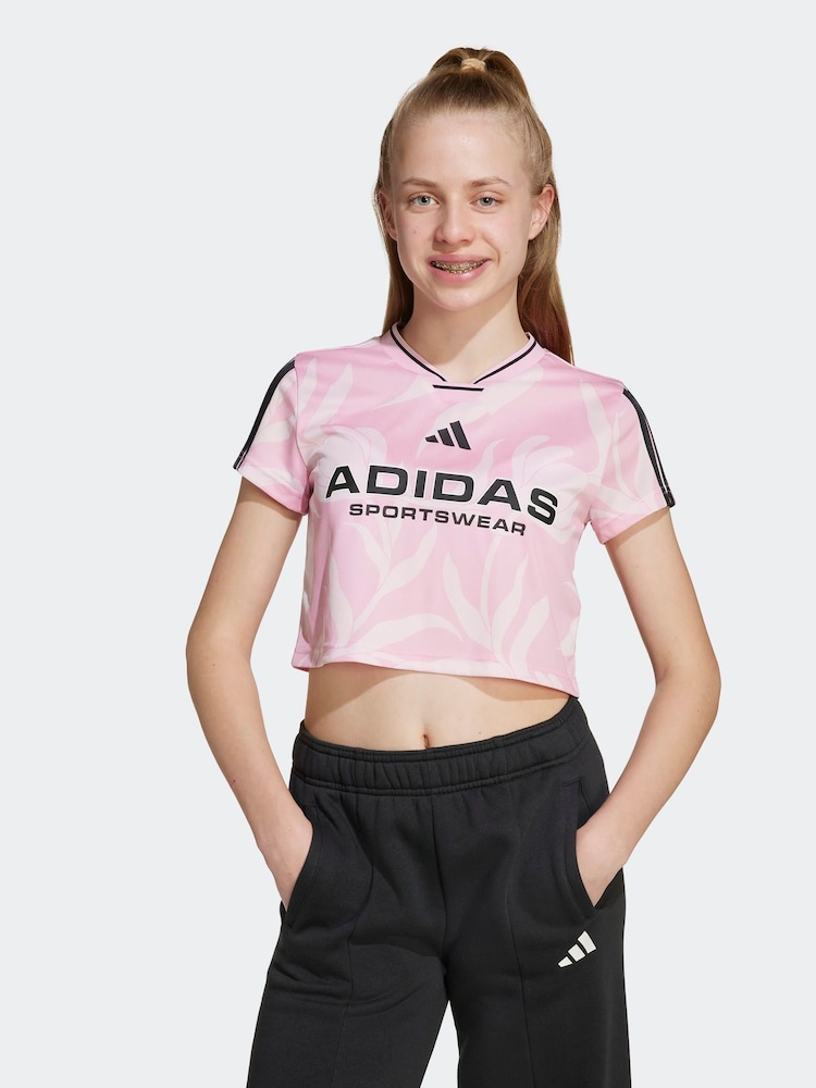 adidas Pink House of Tiro Colors of Football Crop T-Shirt Kids - Image 1 of 6