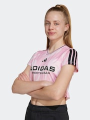 adidas Pink House of Tiro Colors of Football Crop T-Shirt Kids - Image 4 of 6