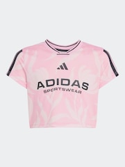 adidas Pink House of Tiro Colors of Football Crop T-Shirt Kids - Image 6 of 6