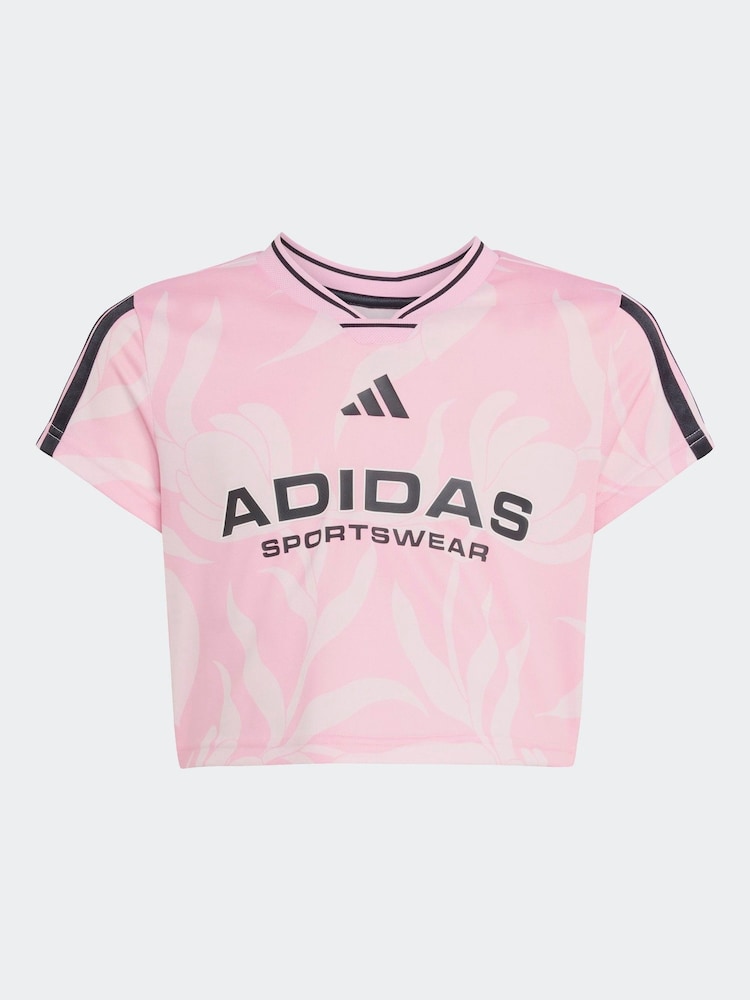 adidas Pink House of Tiro Colors of Football Crop T-Shirt Kids - Image 6 of 6