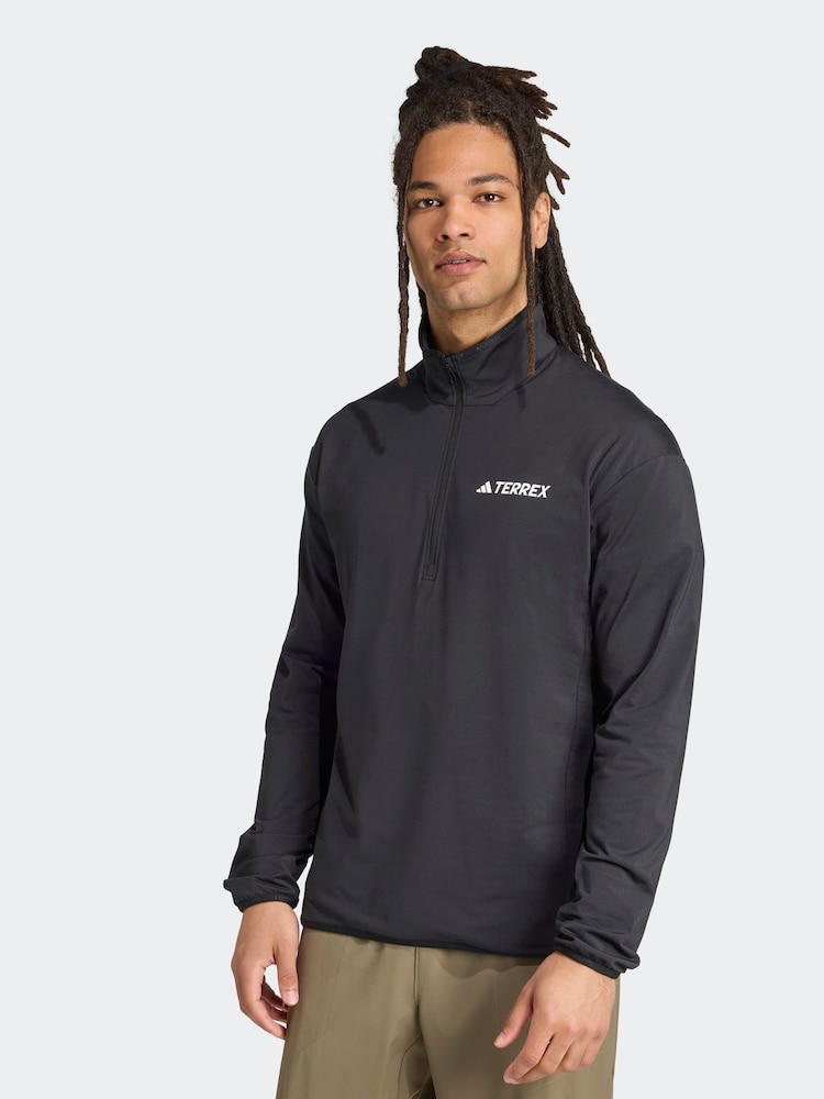 adidas Black Terrex Multi CLIMAWARM Half-Zip Tech Fleece Jacket - Image 1 of 6