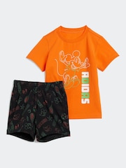 adidas Orange Disney Mickey Mouse Top & Shorts set Infant Kids - Image 1 of 7