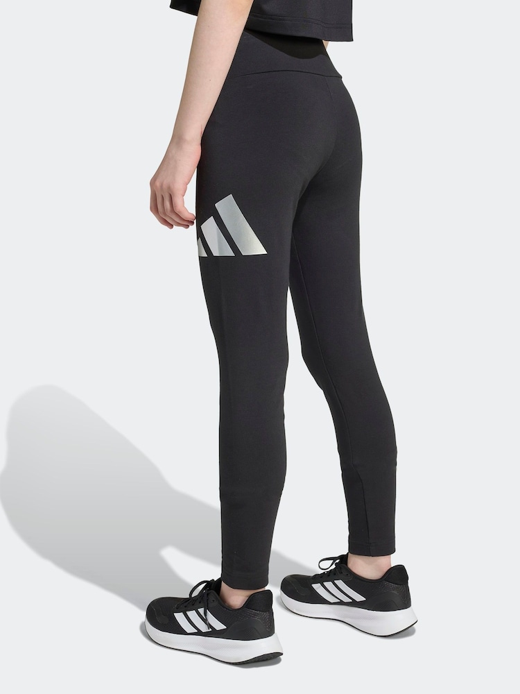 adidas Black Everyday Glam Cotton Leggings Kids - Image 2 of 6