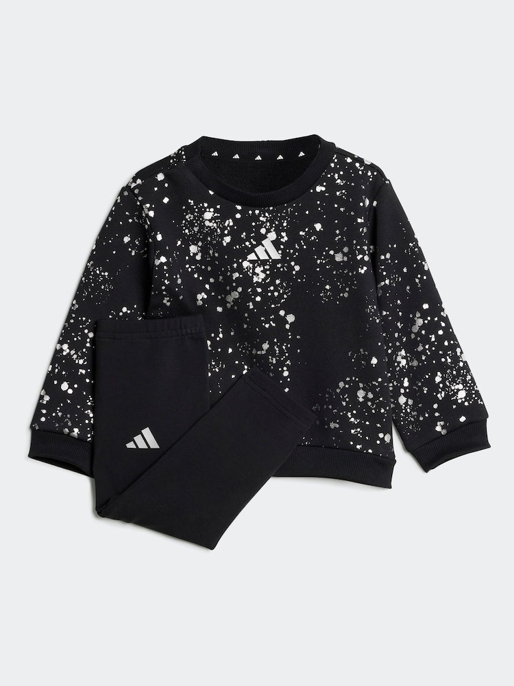 adidas Black Glam Infant Kids Sweatshirt and Leggings Set - Image 1 of 7
