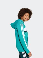 adidas Green Seasonal Essentials Tiberio 3-Stripes Fleece Hoodie Kids - Image 5 of 6