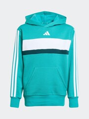 adidas Green Seasonal Essentials Tiberio 3-Stripes Fleece Hoodie Kids - Image 6 of 6