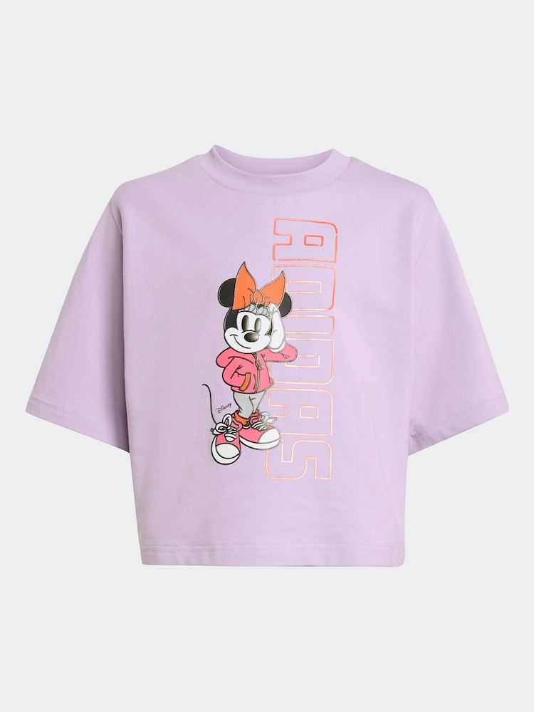 adidas Purple Disney Minnie Mouse Little Kids T-Shirt - Image 6 of 6