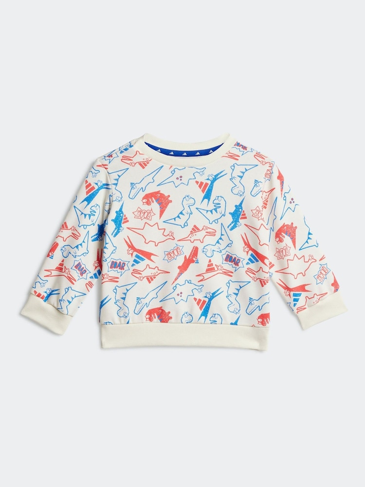 adidas White Essentials Adiraptor Sweatshirt and Jogger Set Infant Kids - Image 2 of 7