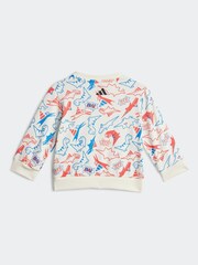 adidas White Essentials Adiraptor Sweatshirt and Jogger Set Infant Kids - Image 3 of 7