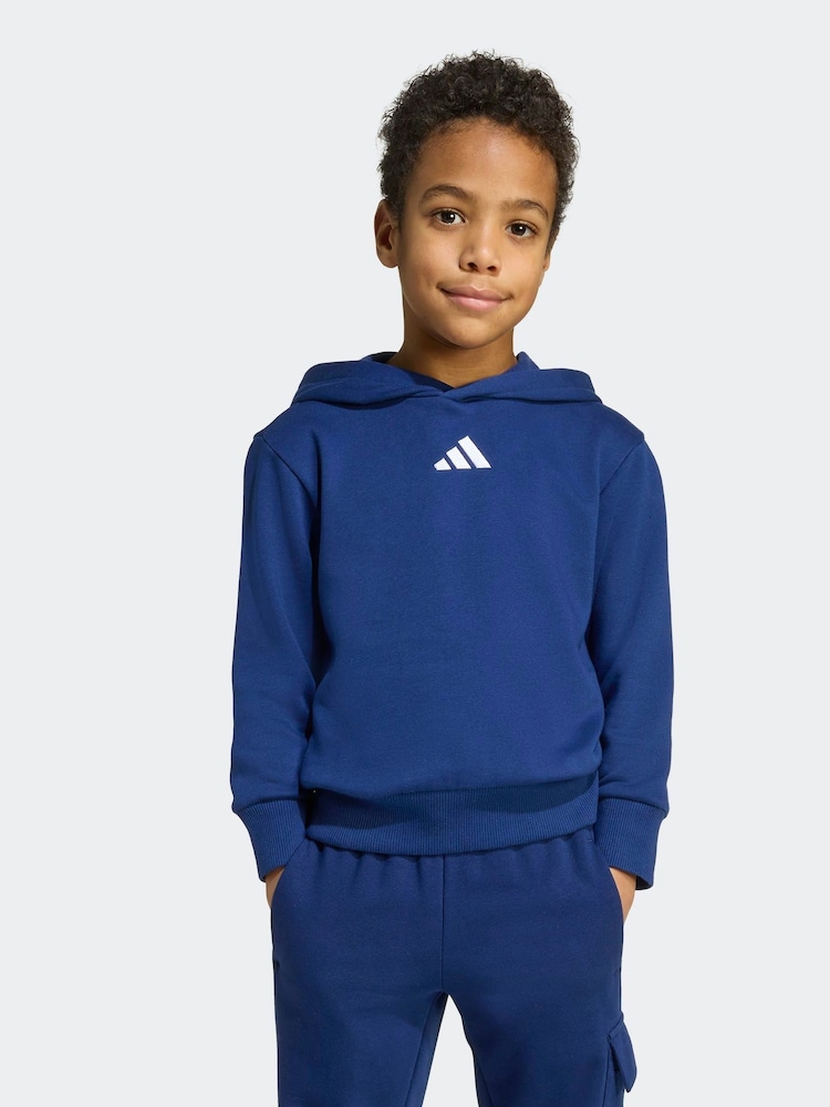 adidas Blue Essentials Little Kids Hoodie - Image 1 of 8 adidas Blue Essentials Little Kids Hoodie - Image 1 of 8