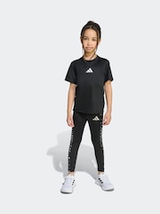 adidas Black Train Essentials Glam T-Shirt and Leggings Sport Set Little Kids - Image 1 of 8