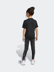 adidas Black Train Essentials Glam T-Shirt and Leggings Sport Set Little Kids - Image 2 of 8