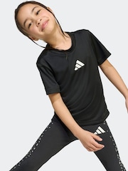 adidas Black Train Essentials Glam T-Shirt and Leggings Sport Set Little Kids - Image 4 of 8
