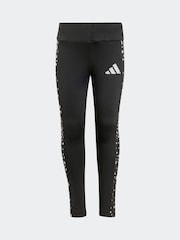 adidas Black Train Essentials Glam T-Shirt and Leggings Sport Set Little Kids - Image 8 of 8