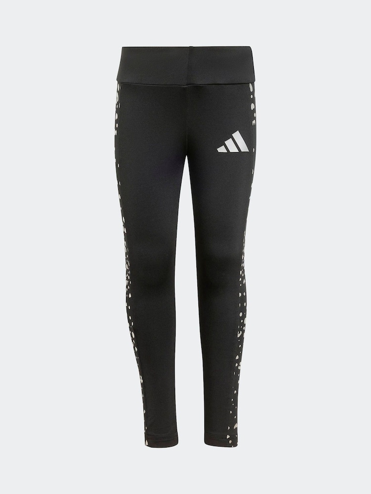 adidas Black Train Essentials Glam T-Shirt and Leggings Sport Set Little Kids - Image 8 of 8