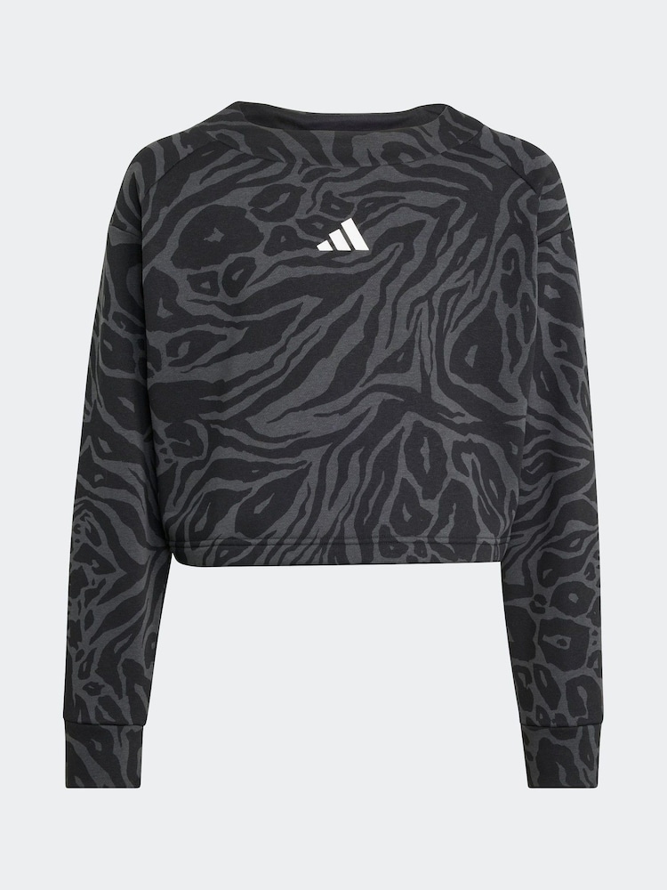 adidas Black Future Icons Cropped Sweatshirt Kids - Image 1 of 1