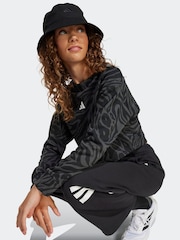 adidas Black Future Icons Cropped Kids Sweatshirt - Image 3 of 6
