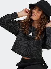 adidas Black Future Icons Cropped Kids Sweatshirt - Image 5 of 6