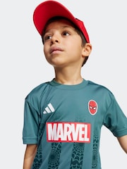 adidas Green Marvel Spider-Man T-Shirt and Shorts Set Little Kids - Image 5 of 8