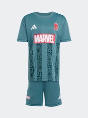 adidas Green Marvel Spider-Man T-Shirt and Shorts Set Little Kids - Image 6 of 8