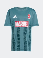 adidas Green Marvel Spider-Man T-Shirt and Shorts Set Little Kids - Image 7 of 8