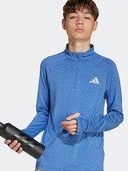 adidas Blue All Sports Favorite 1/4 Zip Long Sleeve Long-Sleeve Top Kids - Image 1 of 6