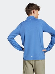 adidas Blue All Sports Favorite 1/4 Zip Long Sleeve Long-Sleeve Top Kids - Image 2 of 6