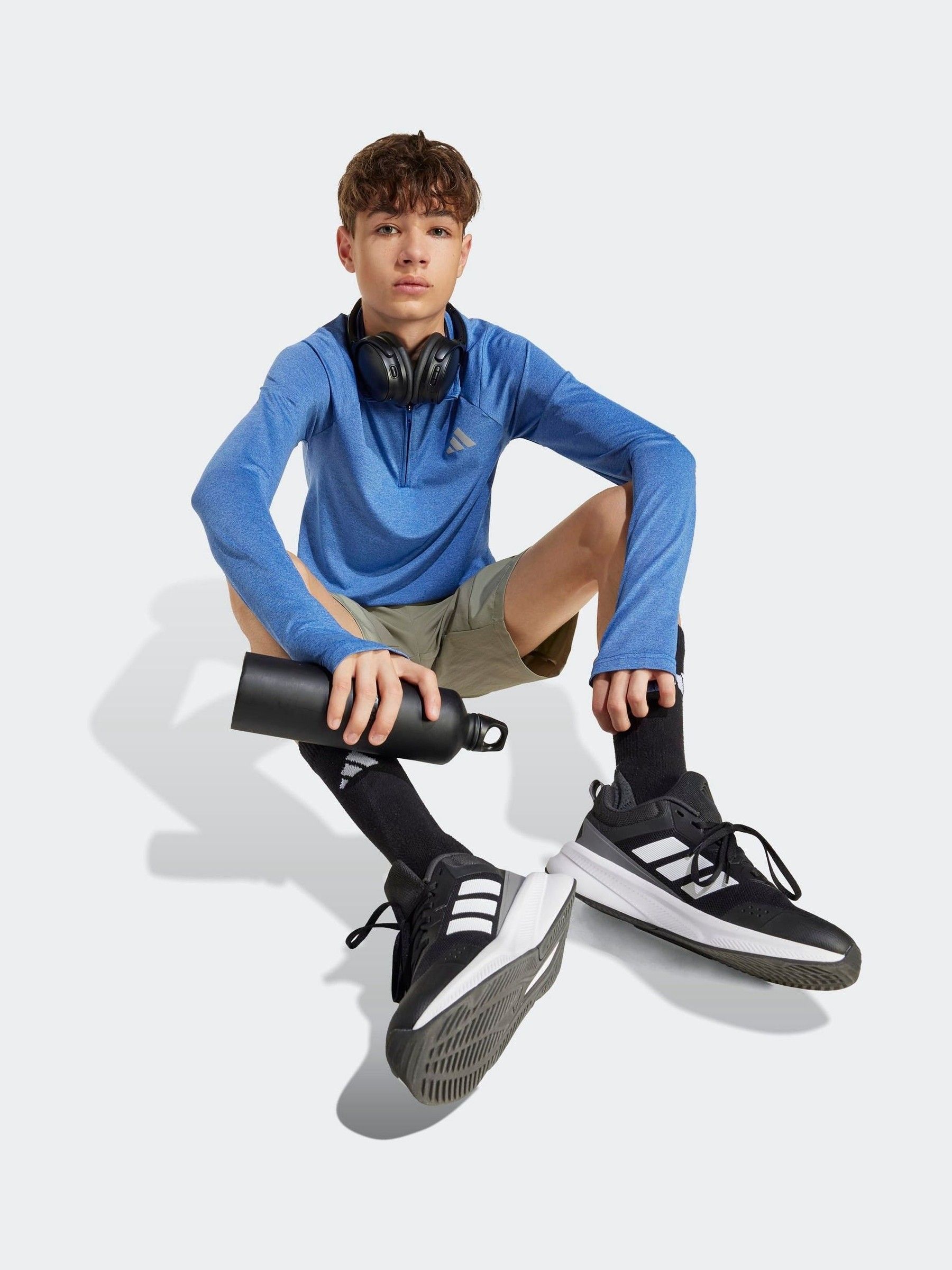Buy adidas Blue All Sports Favourite Quarter Zip Long Sleeve Kids