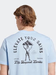 adidas Blue Climacool Vintage Training Graphic Print T-Shirt - Image 5 of 6