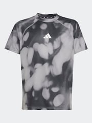adidas Grey Training T-Shirt With Allover Graphic Kids - Image 1 of 1