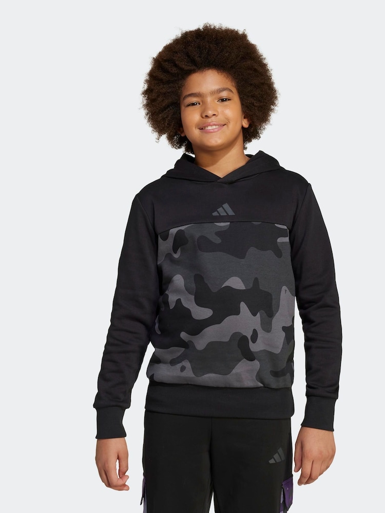 adidas Black Essentials Camo Fleece Hoodie Kids - Image 1 of 6