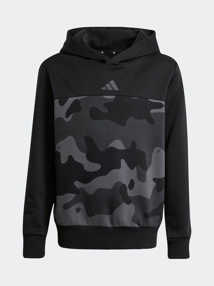 adidas Black Essentials Camo Fleece Hoodie Kids - Image 6 of 6