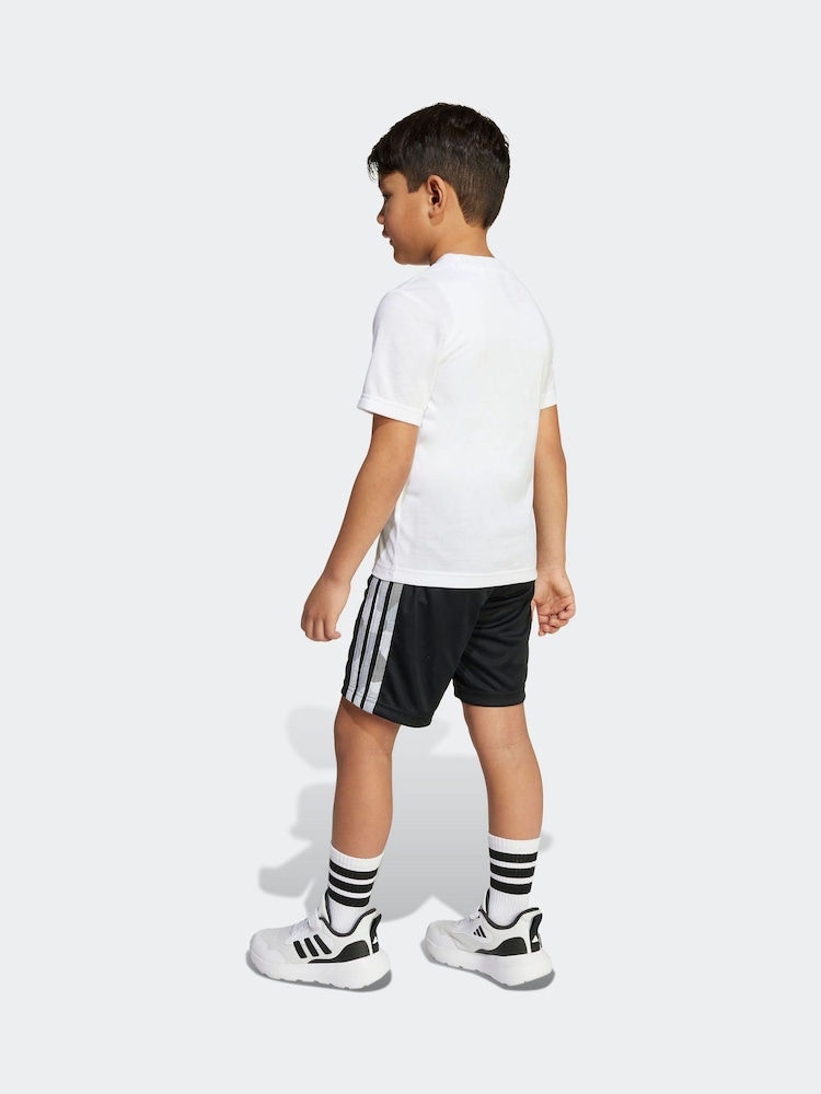 adidas White Off Train Essentials Camo Logo Infant Kids T-Shirt and Shorts Set - Image 2 of 5