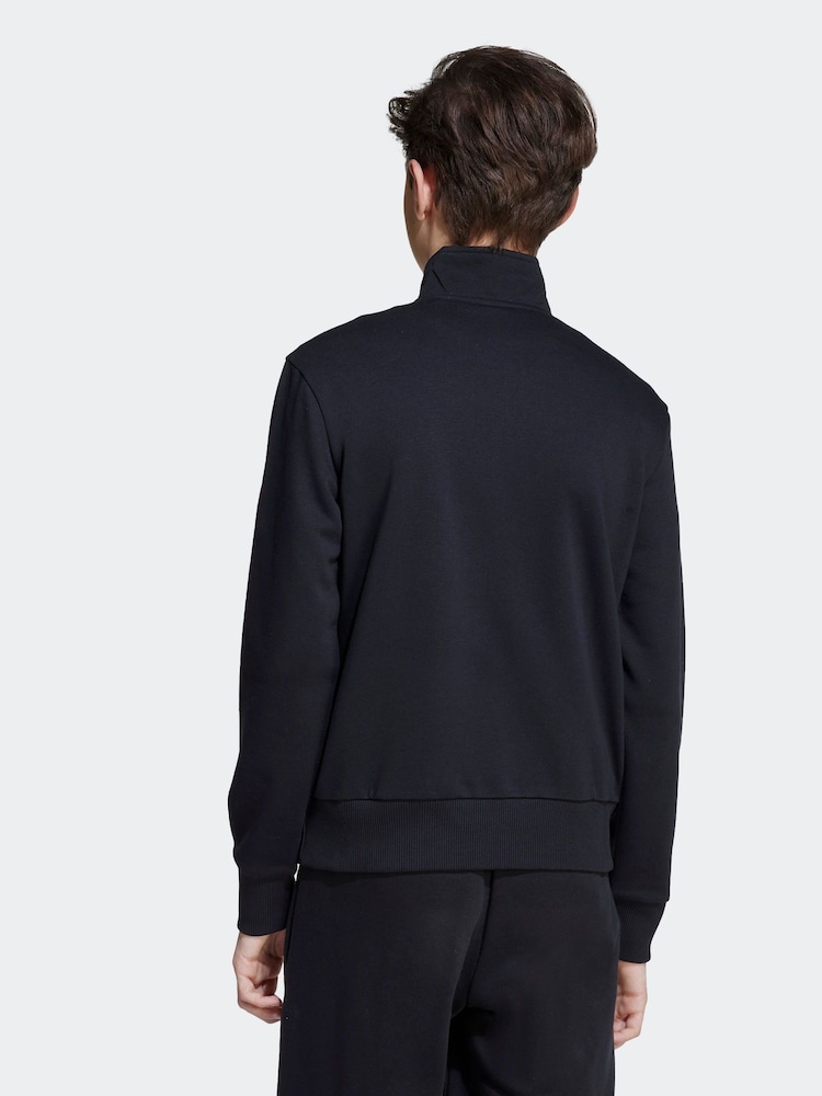 adidas Black Essentials Half-Zip Kids Sweatshirt - Image 2 of 5 adidas Black Essentials Half-Zip Kids Sweatshirt - Image 2 of 5
