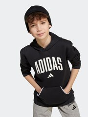 Schwarz - adidas Essentials Collegiate Hoodie Kids - Bild 4 von 5