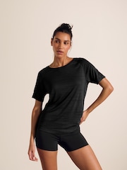 Black Crew Neck Lightweight Short Sleeve T-Shirt - Image 1 of 3