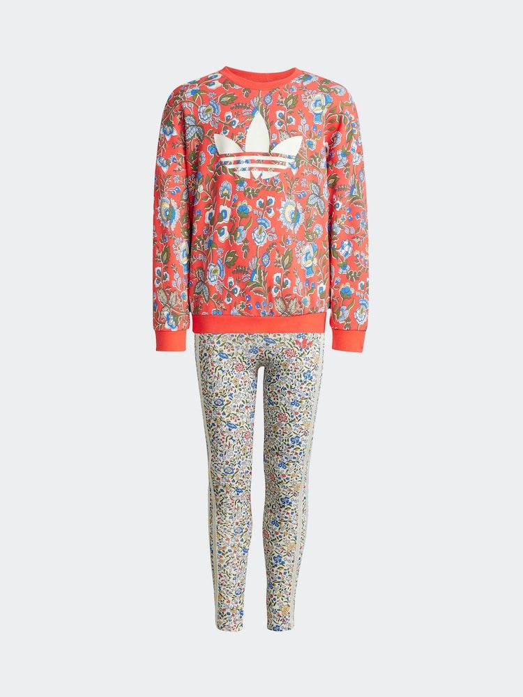 adidas Originals Red x Liberty London Little Kids Sweatshirt and Leggings Set - Image 1 of 3 adidas Originals Red x Liberty London Little Kids Sweatshirt and Leggings Set - Image 1 of 3