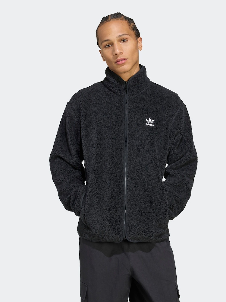 adidas Originals Black Trefoil Essentials Teddy Fleece - Image 1 of 6