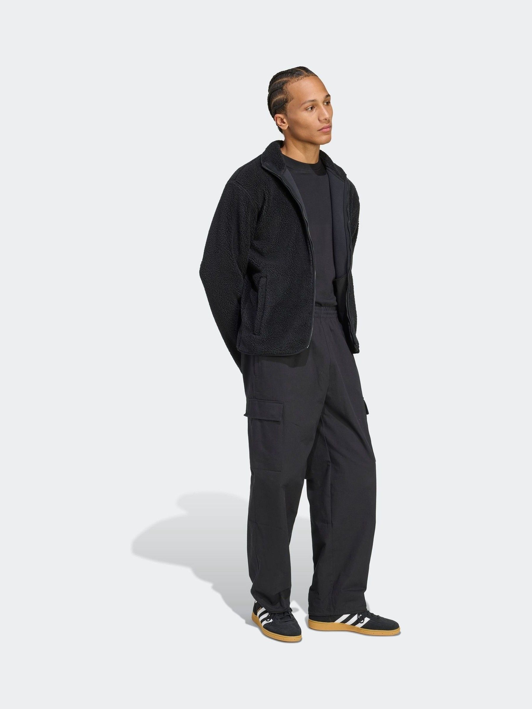 Buy adidas Originals Black Trefoil Essentials Teddy Fleece from