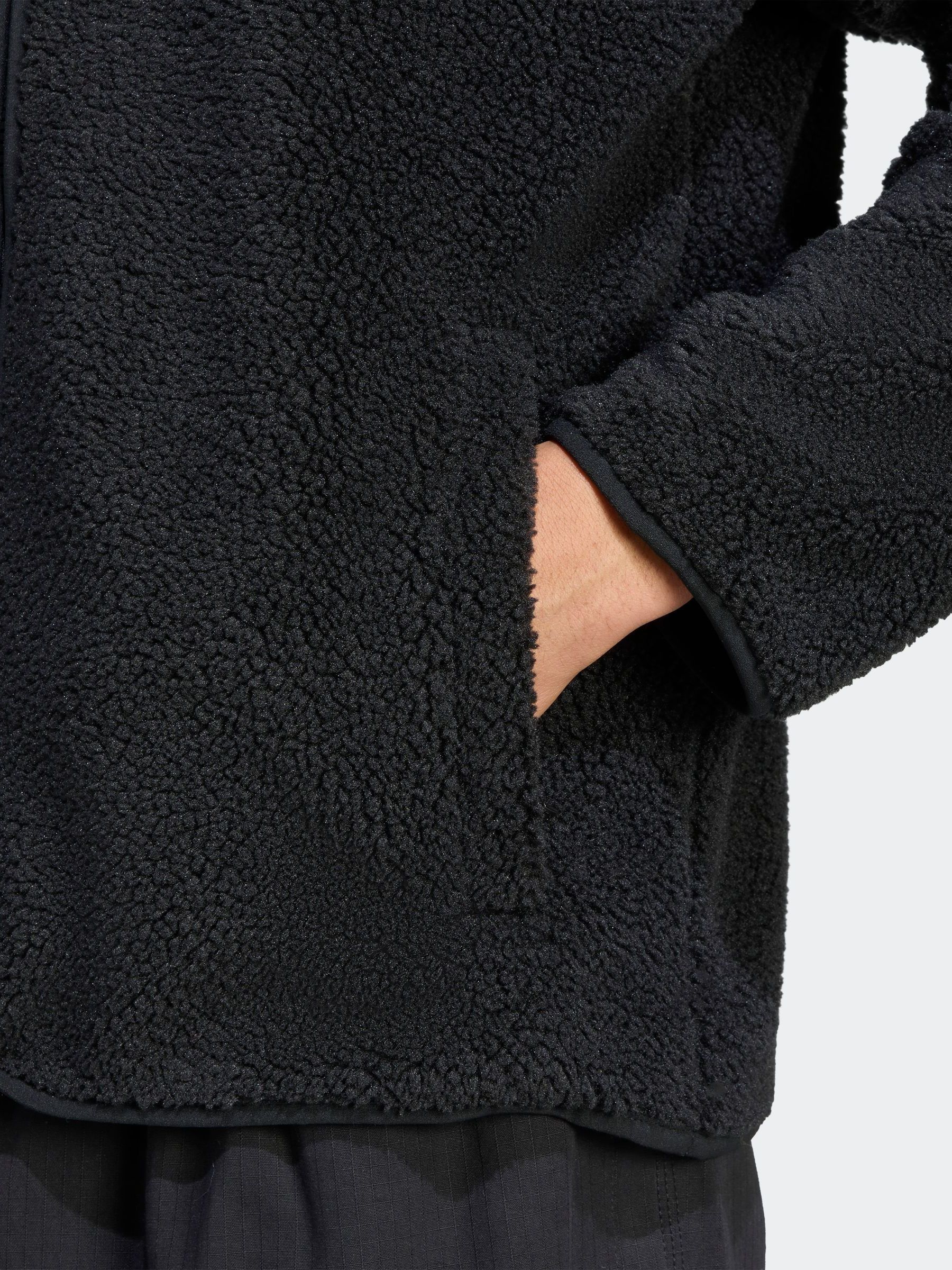 Buy adidas Originals Black Trefoil Essentials Teddy Fleece from