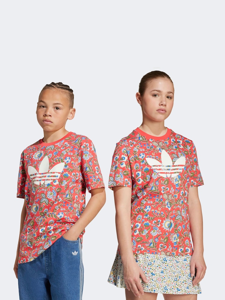 adidas Originals Red X Liberty London Kids T-Shirt - Image 1 of 5