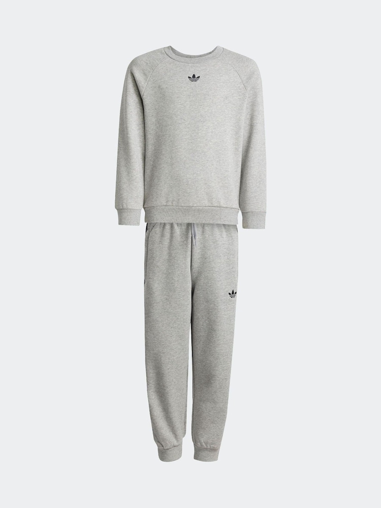 adidas Originals Grey Little Kids Sweatshirt and Joggers Set - Image 1 of 3 adidas Originals Grey Little Kids Sweatshirt and Joggers Set - Image 1 of 3