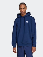 adidas Originals Blue Loose Trefoil Essentials Hoodie - Image 1 of 6