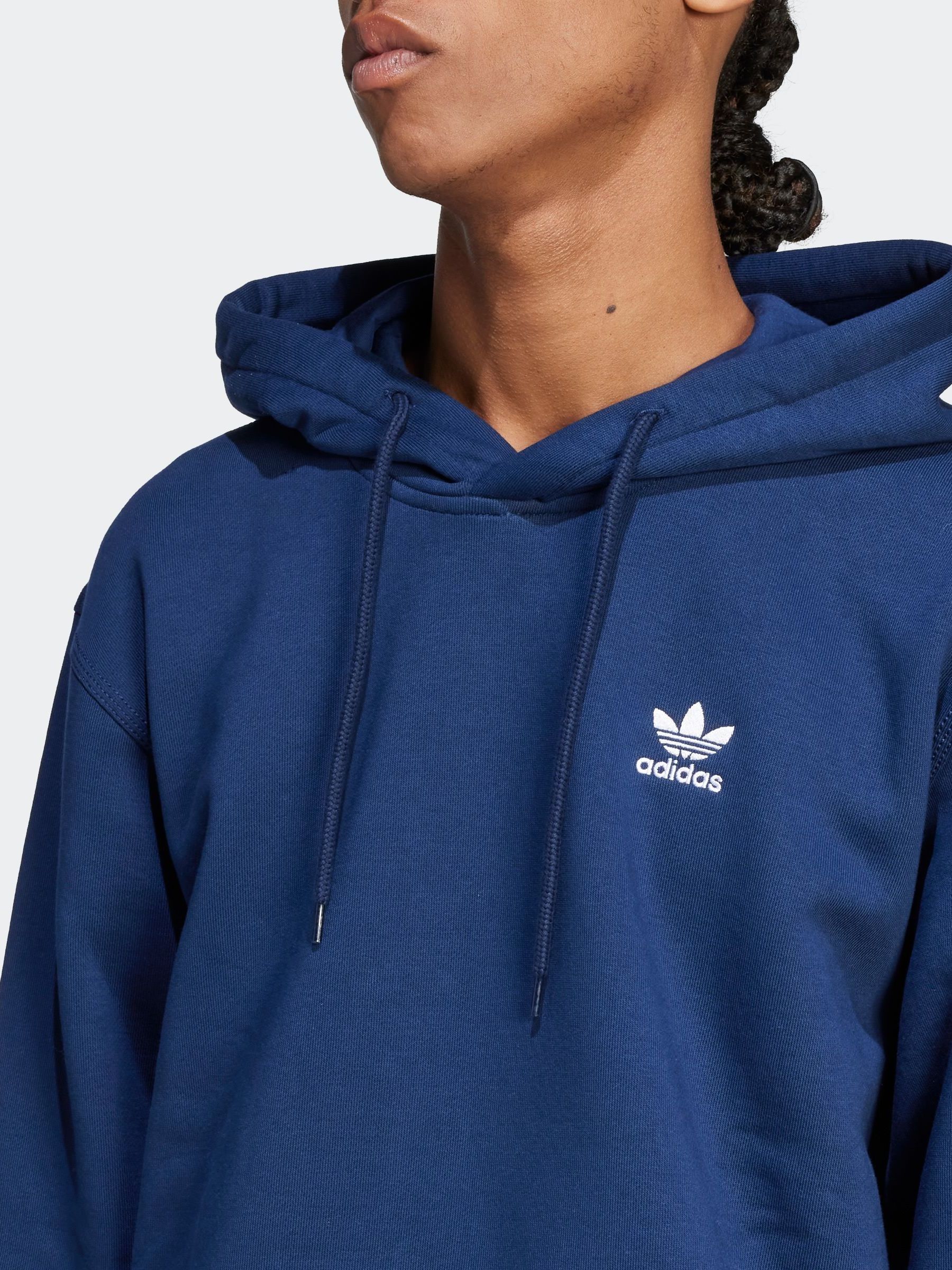 Buy adidas Originals Blue Trefoil Essentials Loose Hoodie from