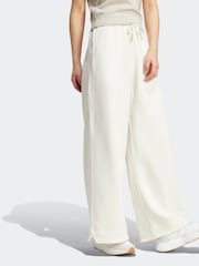 adidas White ALL SZN Fleece Loose Wide Leg Trousers - Image 1 of 6